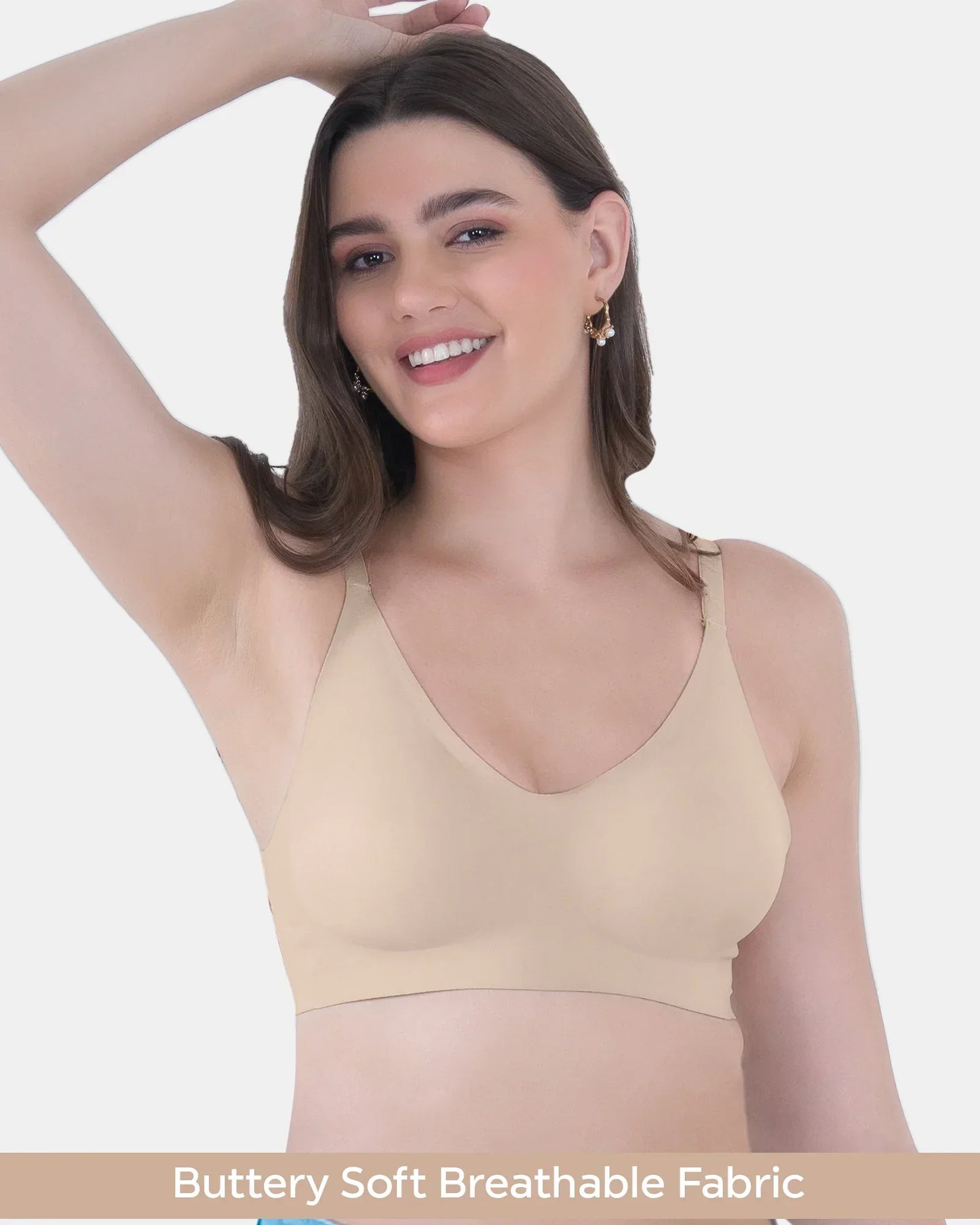 Wire-Free Spandex Invisi-Fit Bra (Multicolor)